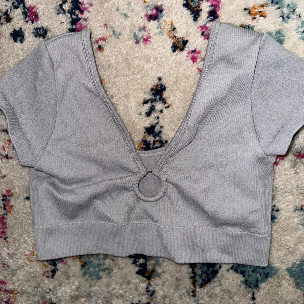 Aerie grey seamless crop top